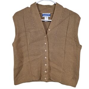 Pendleton 90s Wool Cashmere Sleeveless Sweater Old Money Vest Ribbed